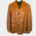 Matthew McConaughey Tan Brown Vintage Style Cowhide Leather Jacket - Mannequin Front View
