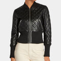 Maya Stern Michelle Keegan Quilted Bomber Jacket - Front View