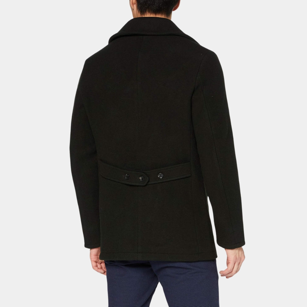 Mayor of Kingstown Jeremy Renner as Mike Black Wool Peacoat - Back View