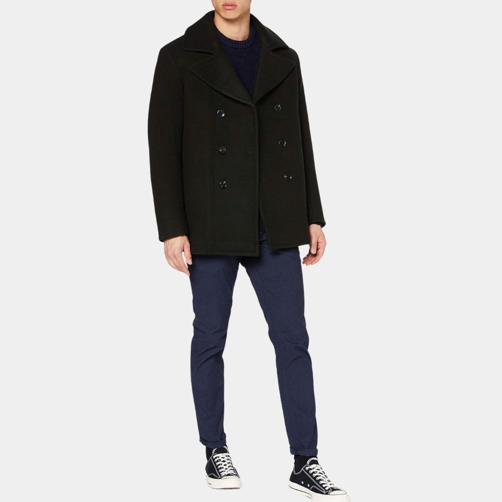 Mayor of Kingstown Jeremy Renner as Mike Black Wool Peacoat - Front Posture View