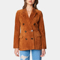McMurray Brown Suede Leather Blazer - Front View