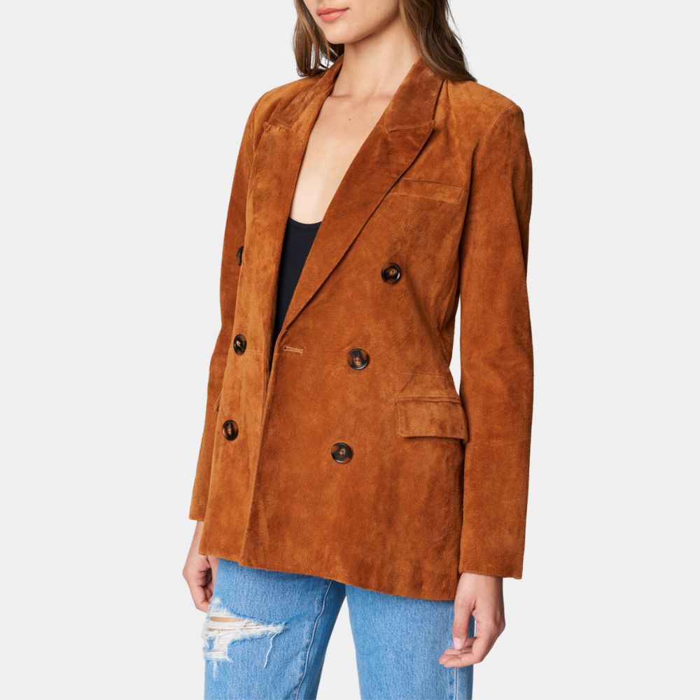 McMurray Brown Suede Leather Blazer - Side View