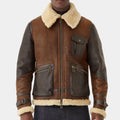 Men in Kilts Season 02 (New Zealand ) Retro Shearling Leather Aviator Jacket - Front View