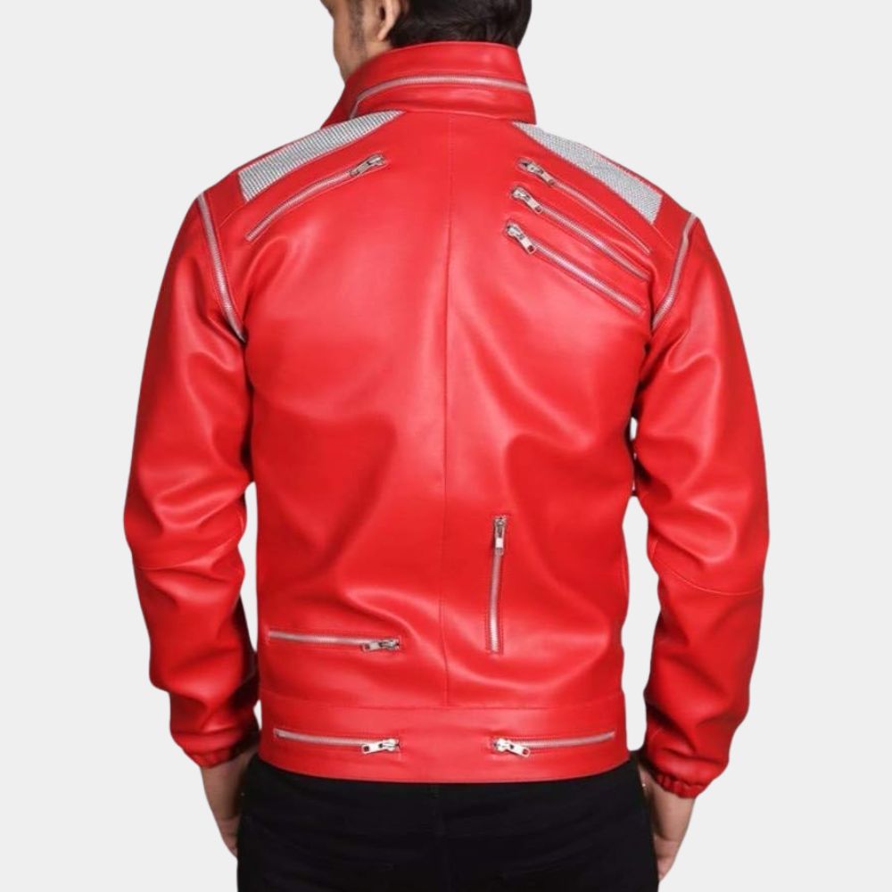 Michael Jackson Beat It Leather Jacket - Character Back View