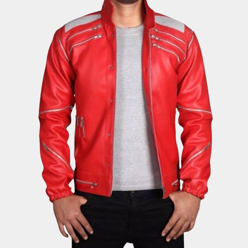 Michael Jackson Beat It Leather Jacket - Character Front View