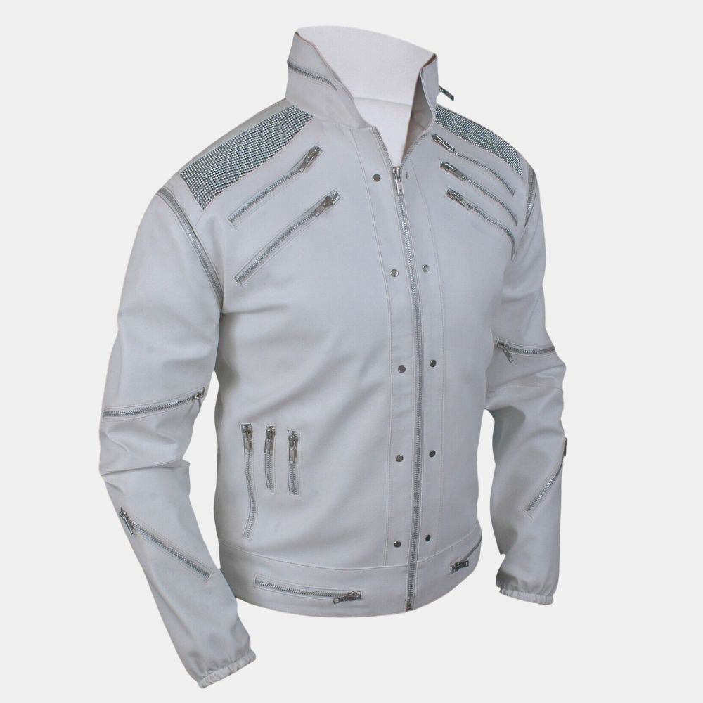 Michael Jackson Beat It Leather Jacket - Mannequin Posture Side View
