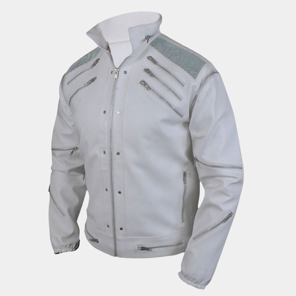 Michael Jackson Beat It Leather Jacket - Mannequin Side Posture View