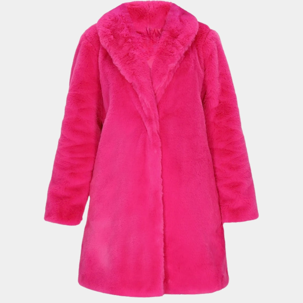 Miss Americana  I Can Do It With A Broken Heart Taylor Swift Pink Faux Fur Coat - Mannequin Front View