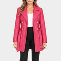 Money Trap Ezgi Mola Pink Leather Jacket