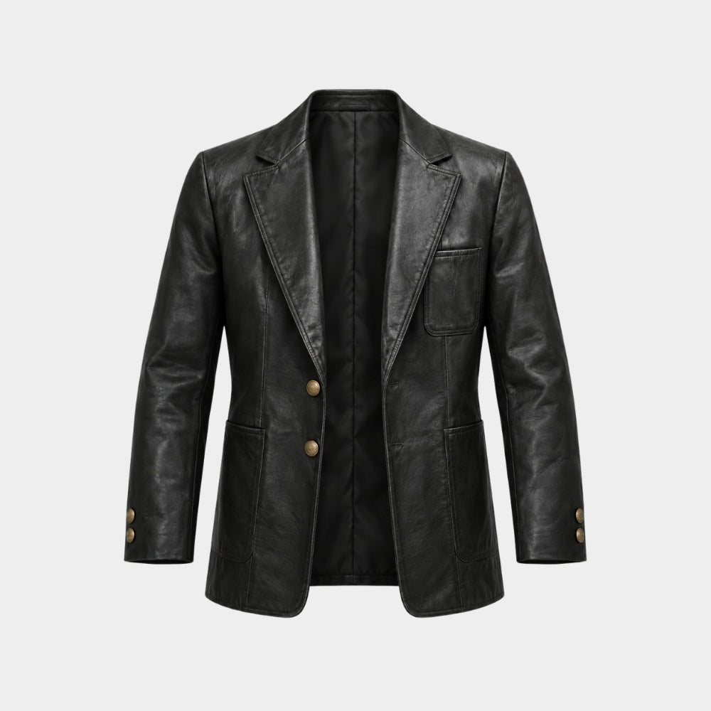Money Trap Yılmaz Erdoğan Black Leather Blazer