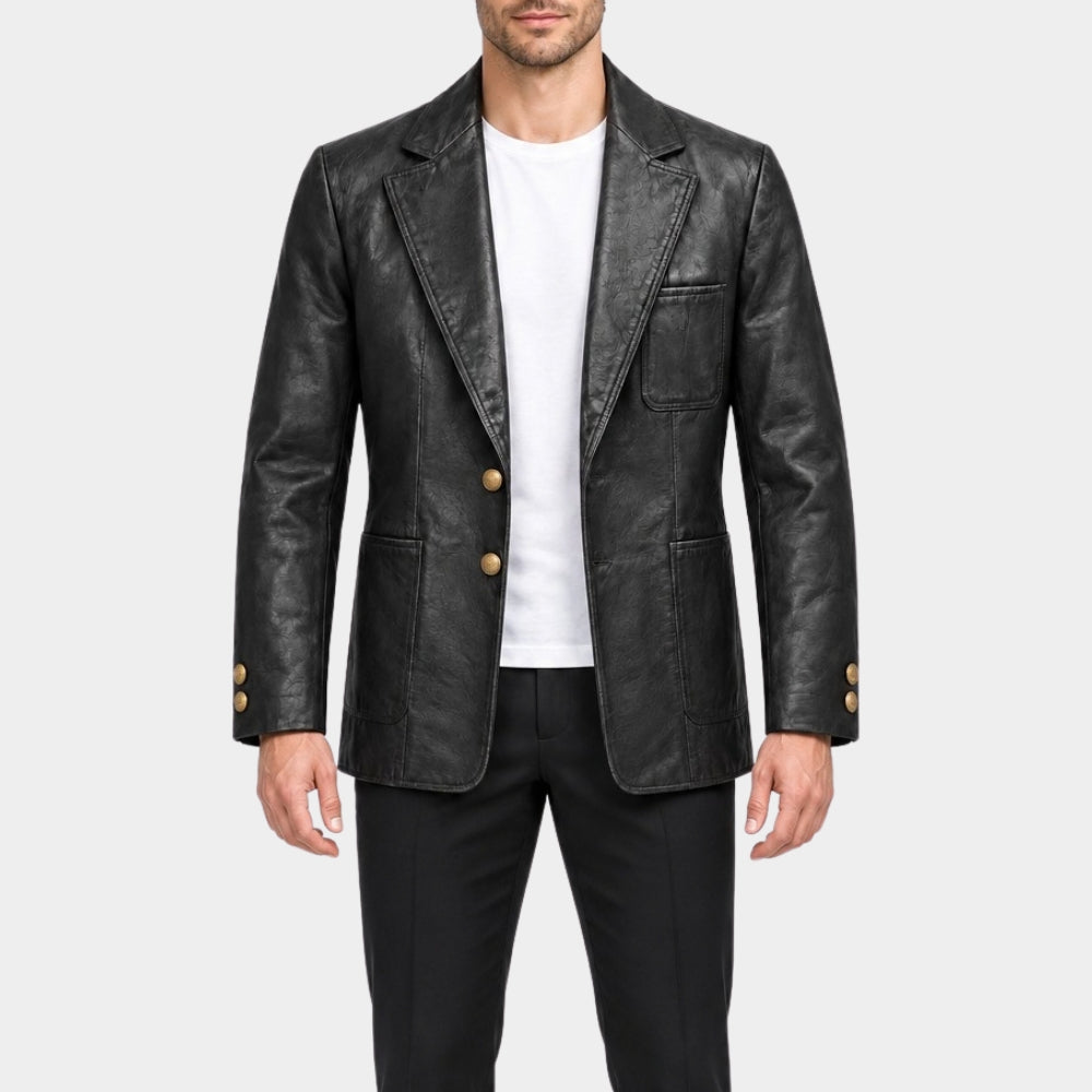Money Trap Yılmaz Erdoğan Black Leather Blazer