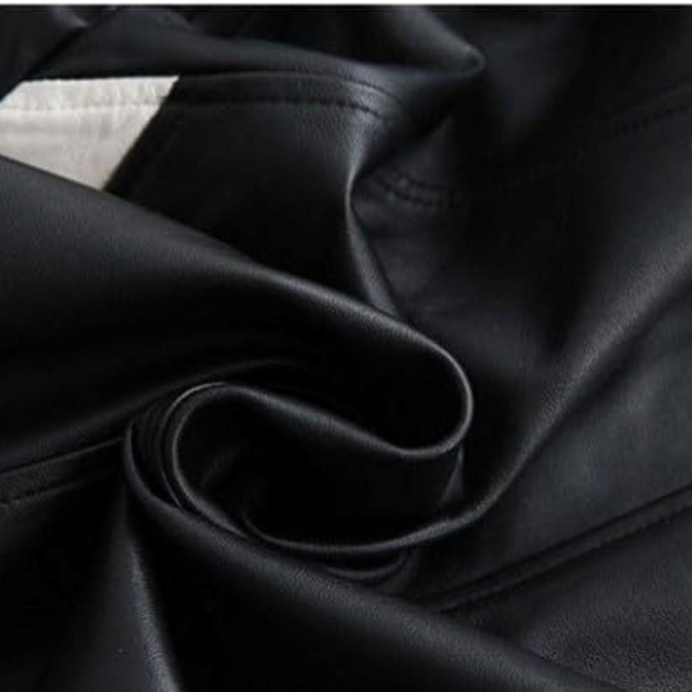 Motorcross Black and White Leather Jacket for Mens - Material View