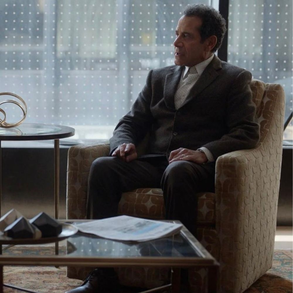 Mr Monk's Last Case's Tony Shalhoub Brown Wool Three Button Blazer - Character Side View