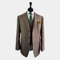 Mr Monk's Last Case's Tony Shalhoub Brown Wool Three Button Blazer - Mannequin Front View