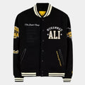 Muhammad Ali  Jalen Hurts Black Varsity Jacket - Mannequin Front View