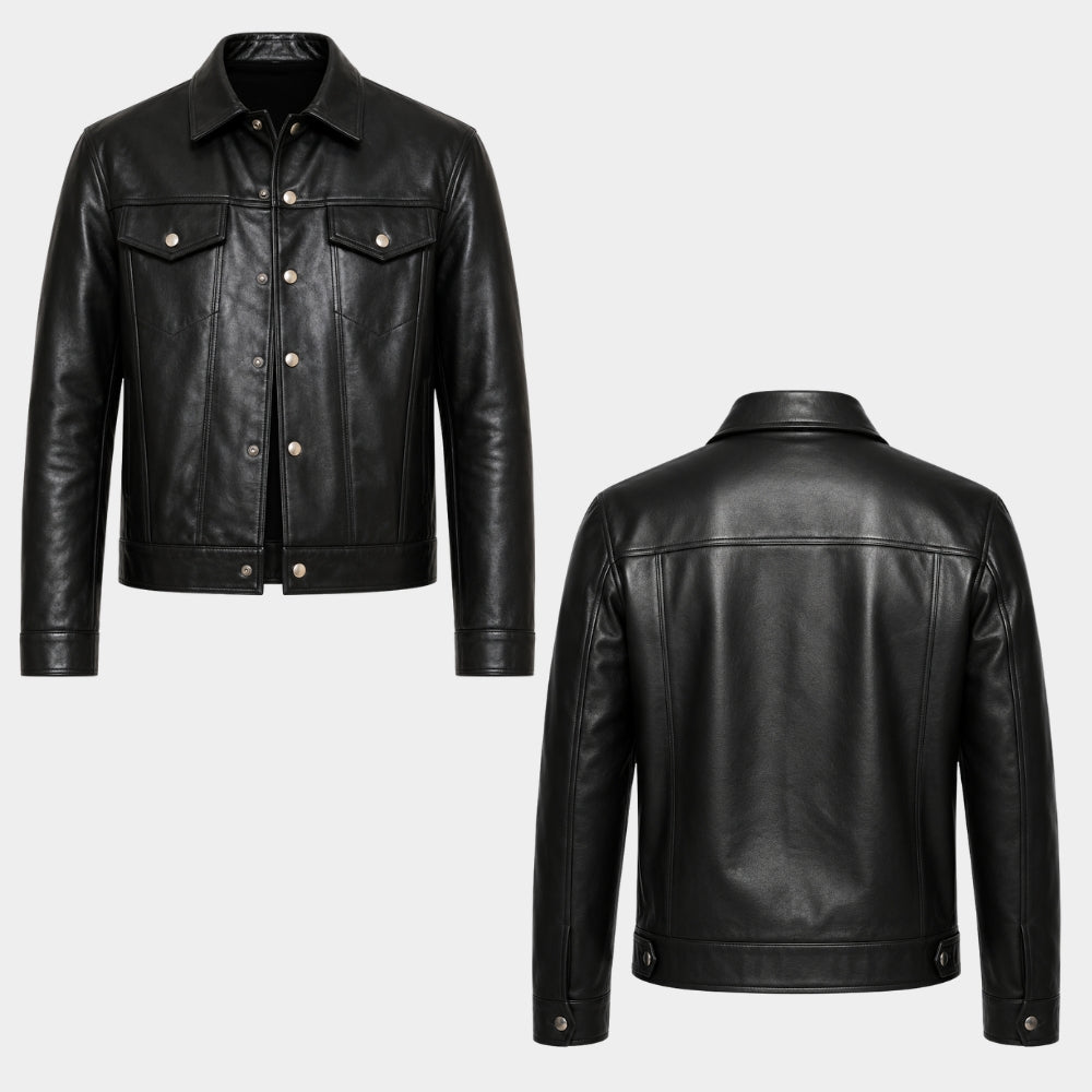 My Bias, My Boss Kang Hoon Black Leather Jacket