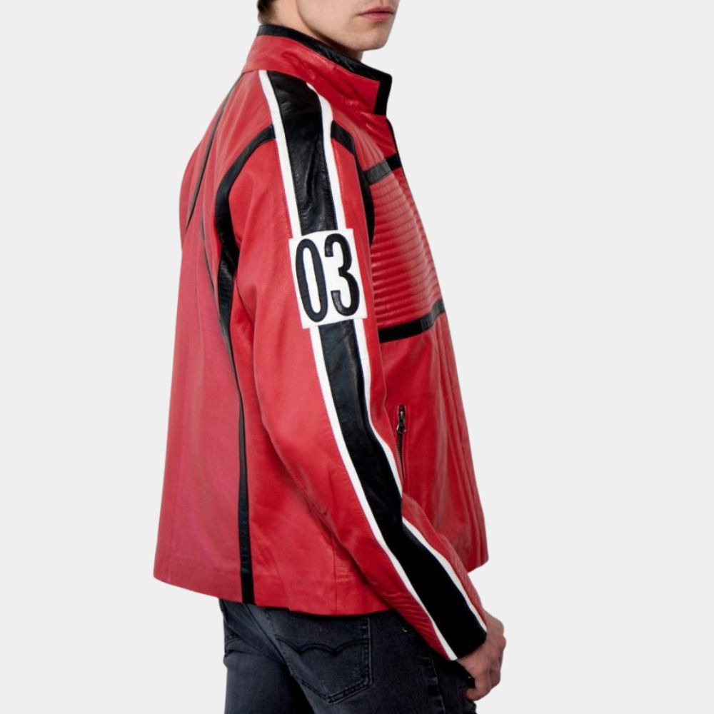 My Chemical Romance  Bassist Mikey Way Red Jacket - Side Posture View