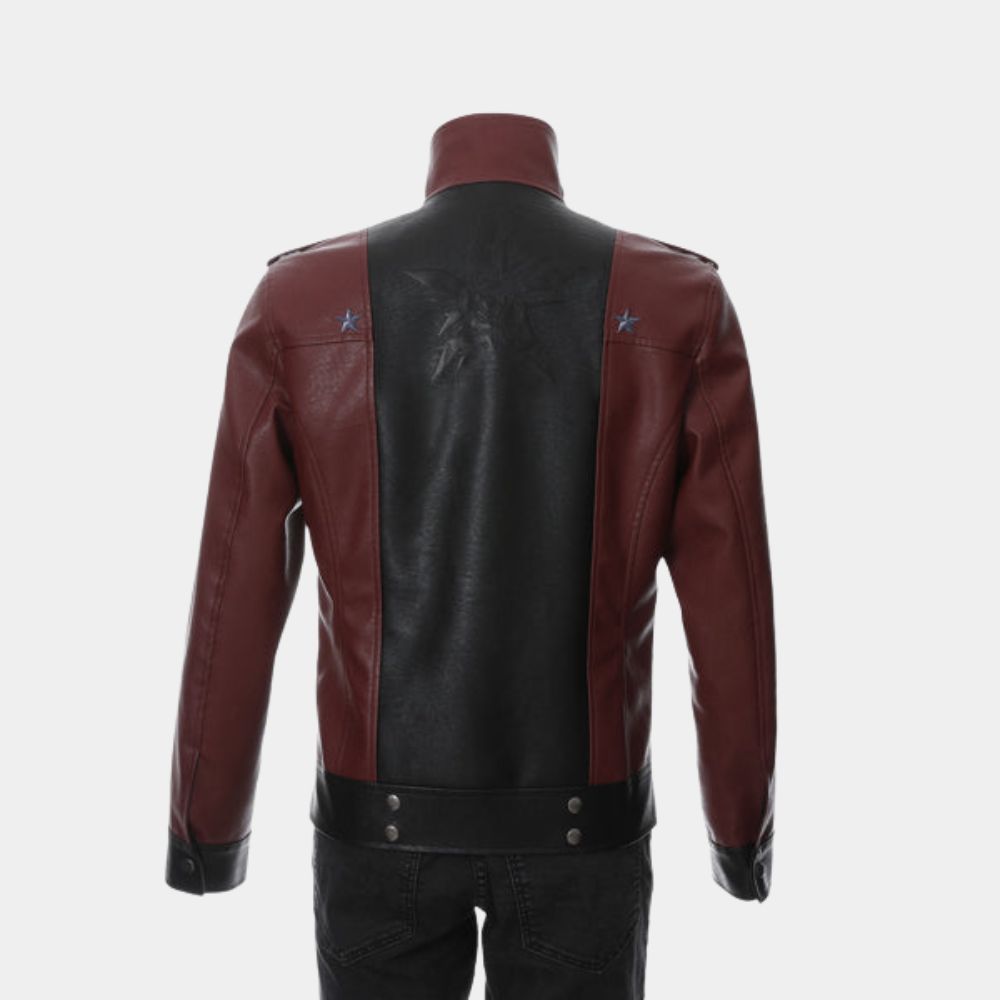 NMH III  Travis Touchdown Red and Black Leather Jacket - Mannequin Back View