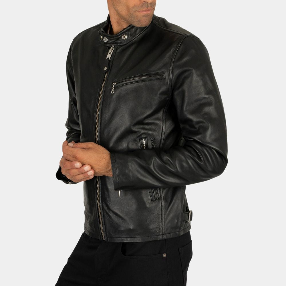 Nacho Varga  Michael Mando Better Caul Saul So3 Leather Jacket - Front Posture View