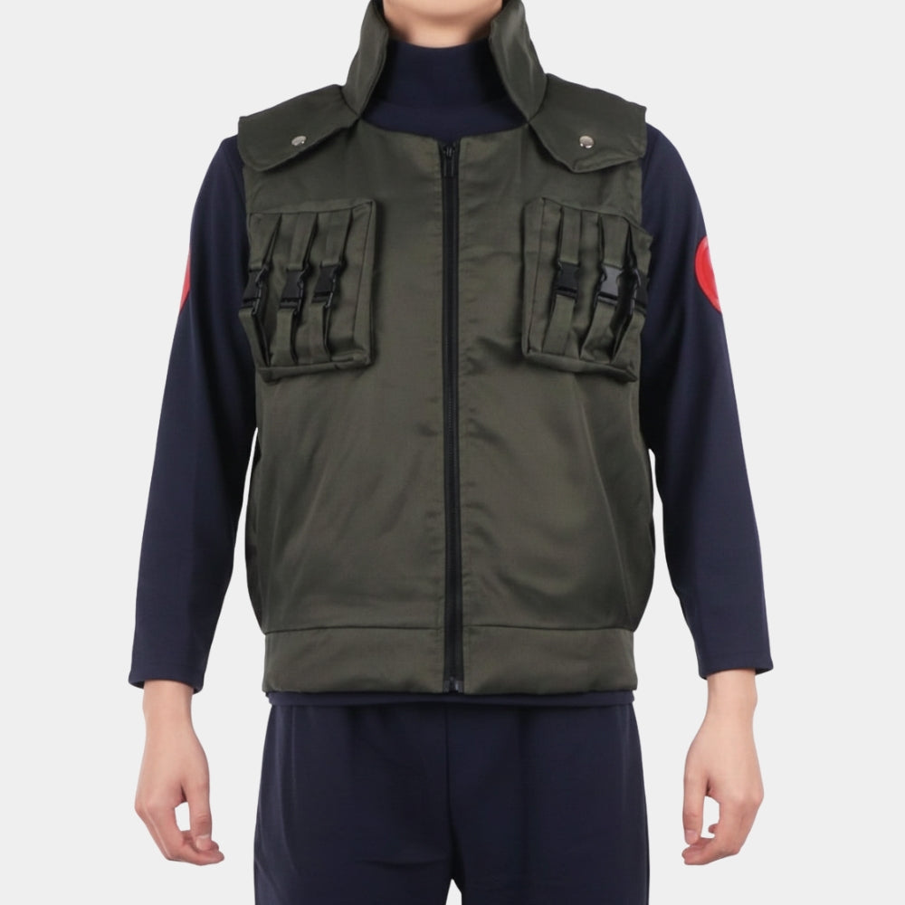 Naruto  Kakashi Hatake Green Cotton Vest - Front View