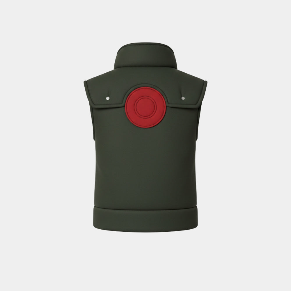 Naruto  Kakashi Hatake Green Cotton Vest - Mannequin Back View