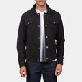 No Country for Old Men Anton Chigurh Trucker Style Black Jacket - Front View