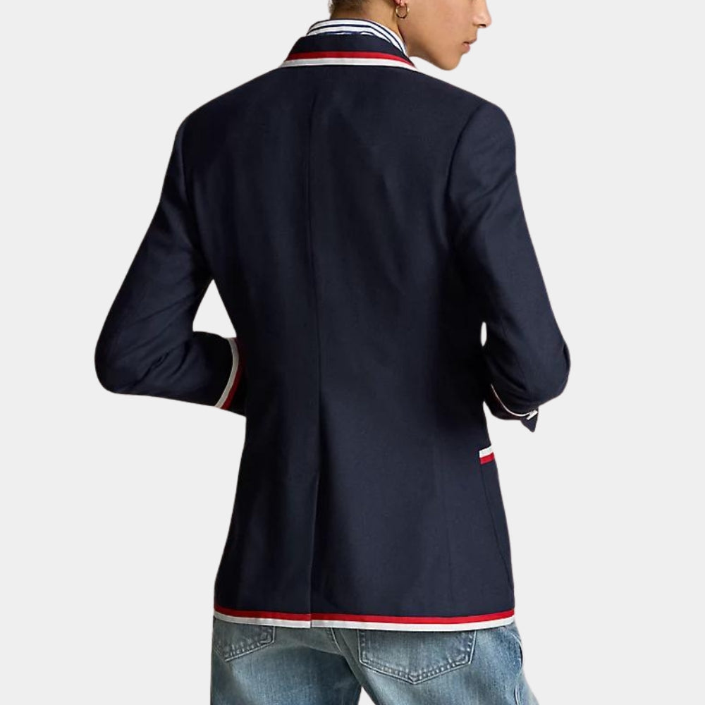 Olympic Games Paris 2024 Team USA Opening Ceremony Blue Cotton Blazer - Back Posture View