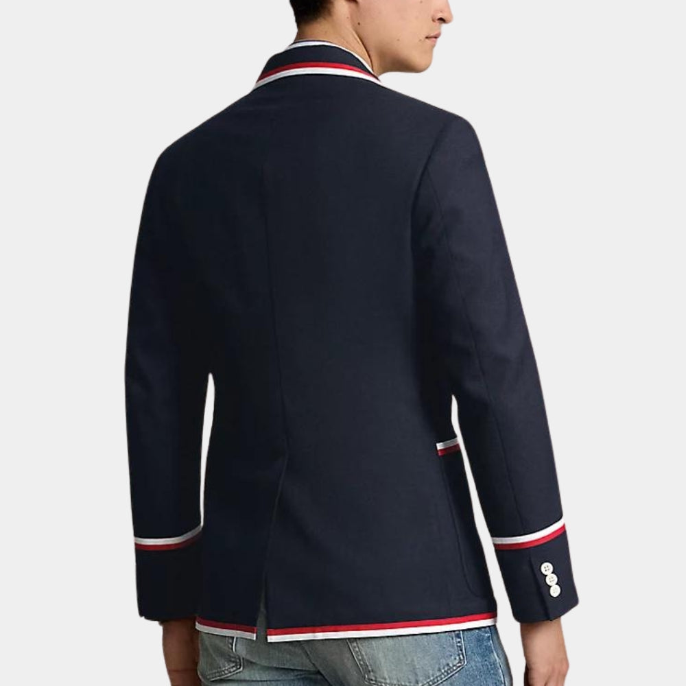 Olympic Games Paris 2024 Team USA Opening Ceremony Blue Cotton Blazer - Back View