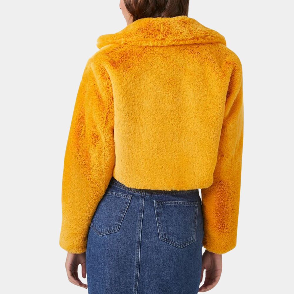 Only Murders in the Building Selena Gomez aka Mabel Mora Yellow Cropped Jacket - Back View