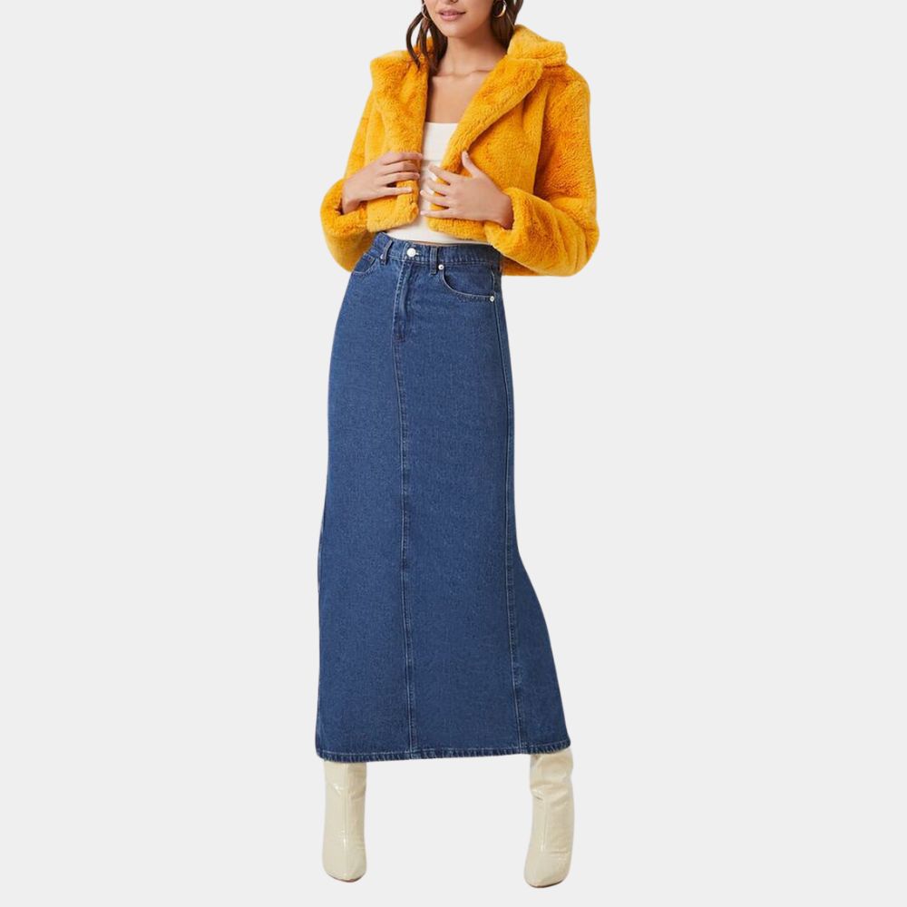 Only Murders in the Building Selena Gomez aka Mabel Mora Yellow Cropped Jacket - Front Posture View