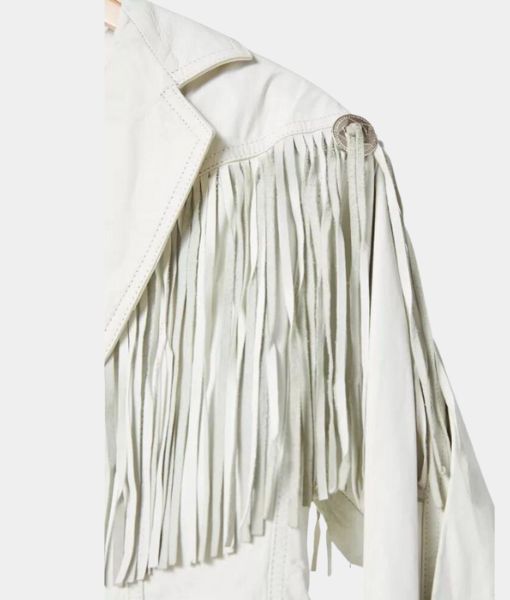Ordinary Angels 80's Vintage Western Leather Jacket - Manneuin Shoulder Close - Up View