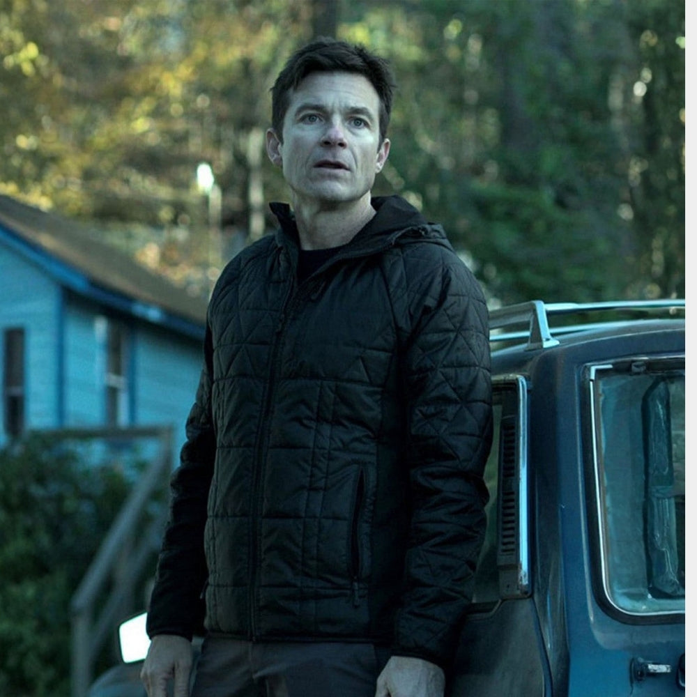 Ozark  Jason Bateman aka Martin ‘Marty’ Byrde Black Quilted Parachute Jacket - Character Front View