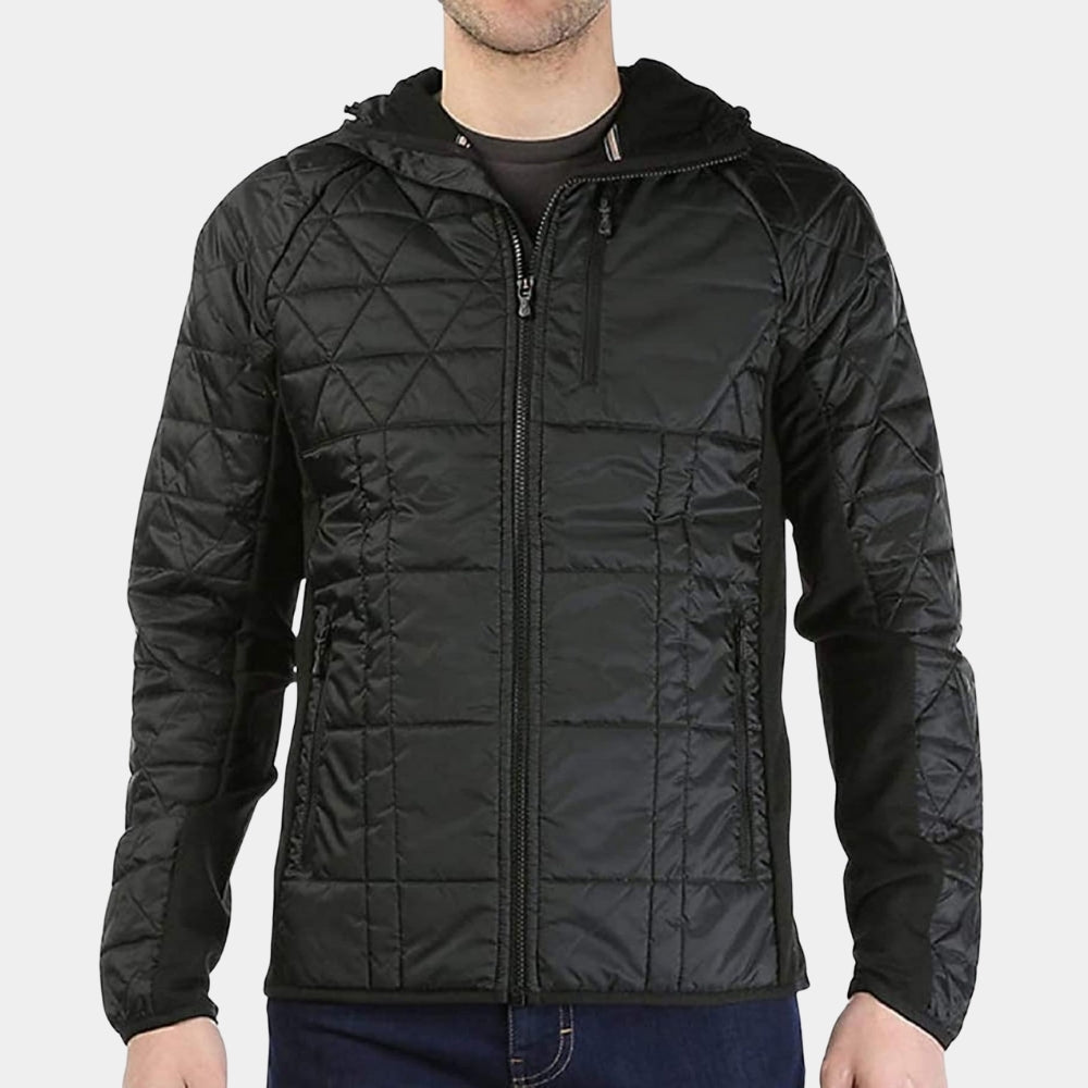 Ozark  Jason Bateman aka Martin ‘Marty’ Byrde Black Quilted Parachute Jacket - Front View