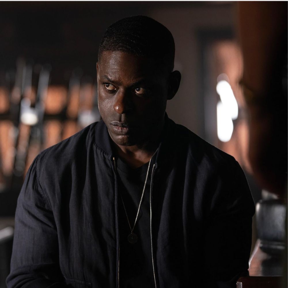 Paradise Sterling K. Brown aka Xavier Collins Black Bomber Jacket - Character Front Close - Up View