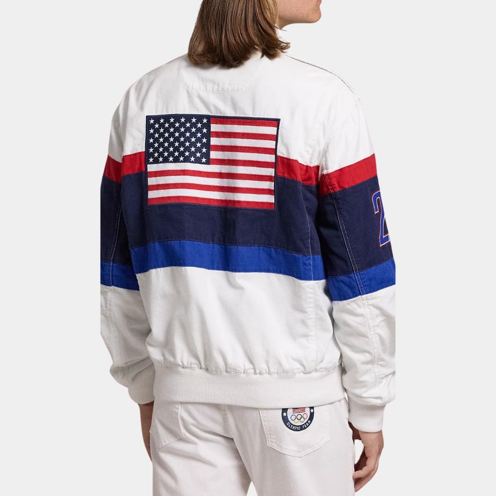 Paris Olympics 2024 Team USA Closing Ceremony White & Blue Jacket - Back View