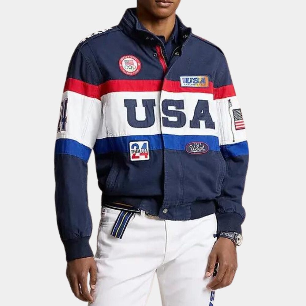 Paris Olympics 2024 Team USA Closing Ceremony White & Blue Jacket - Character View