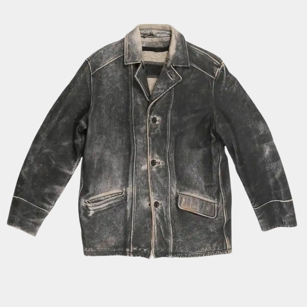 Parts Unknown  Anthony Bourdain Black Leather Jacket - Mannequin Front View