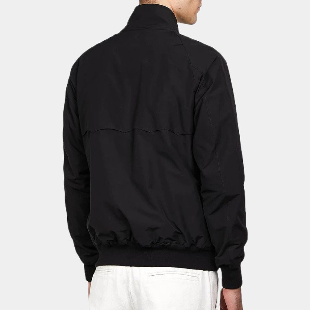 Pierce Brosnan History’s Greatest Heists Black Cotton Harrington Jacket - Back View