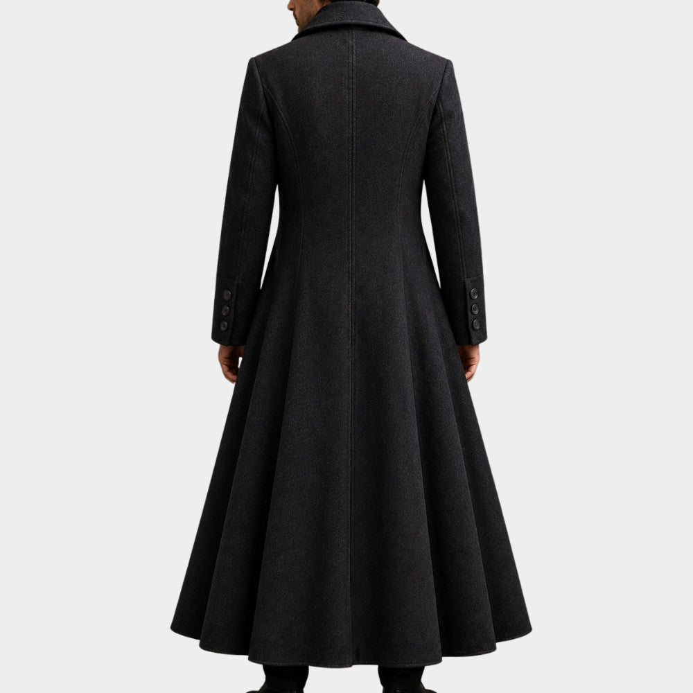 Poldark Aidan Turner Grey Long Coat