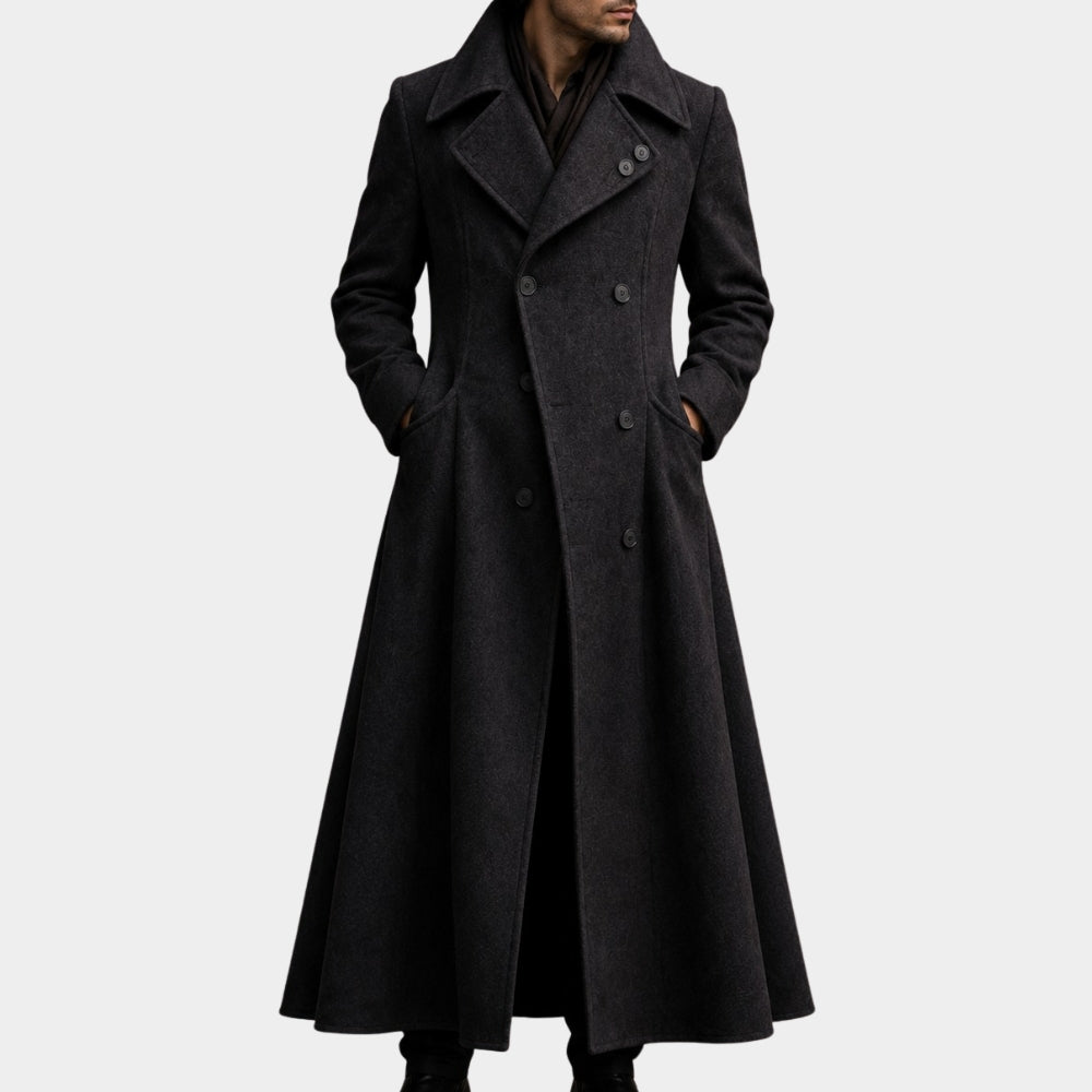 Poldark Aidan Turner Grey Long Coat