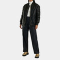 Rachel House  Sunny Nights S01 Mony Black Quilted Leather Bomber Jacket - Front View