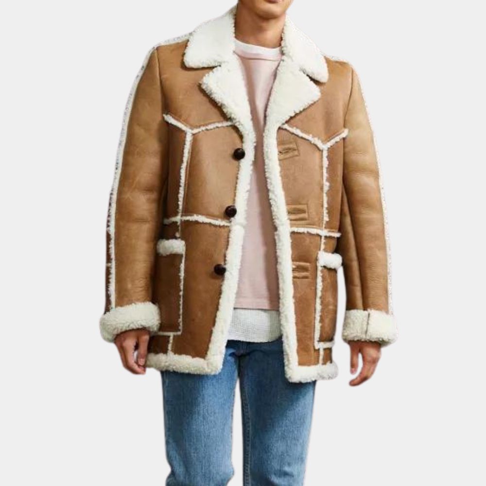 Rafael Men's Vintage Style Rancher Leather Jacket - Front Posture View