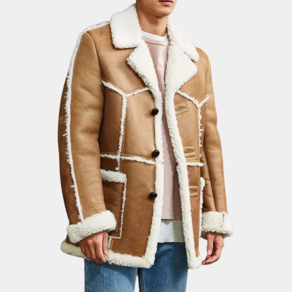 Rafael Men's Vintage Style Rancher Leather Jacket - Front View