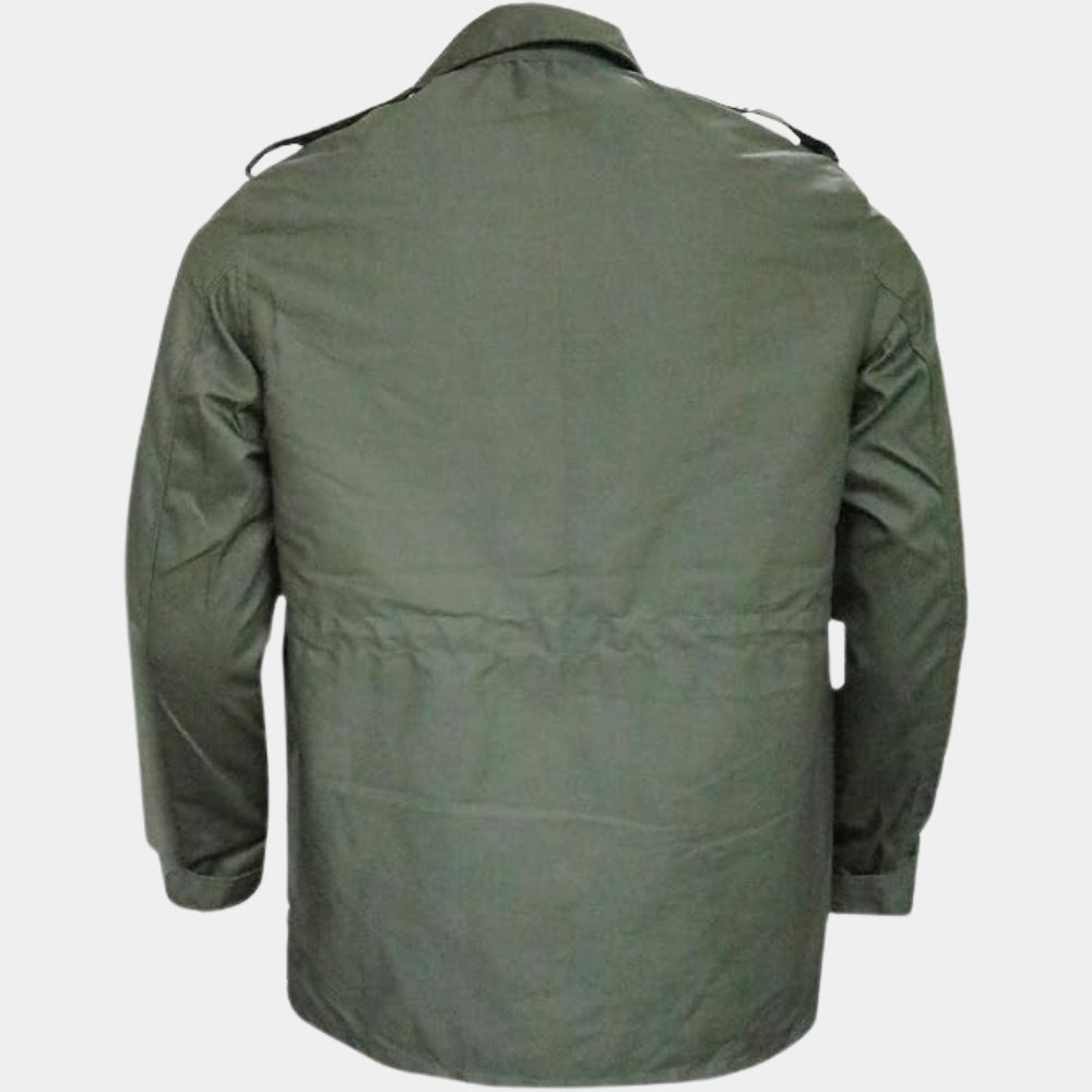 Rambo First Blood Rambo Green Military Jaclet aka Sylvester Stallone WW2 M65 Cotton Military Jacket - Mannequin Back View
