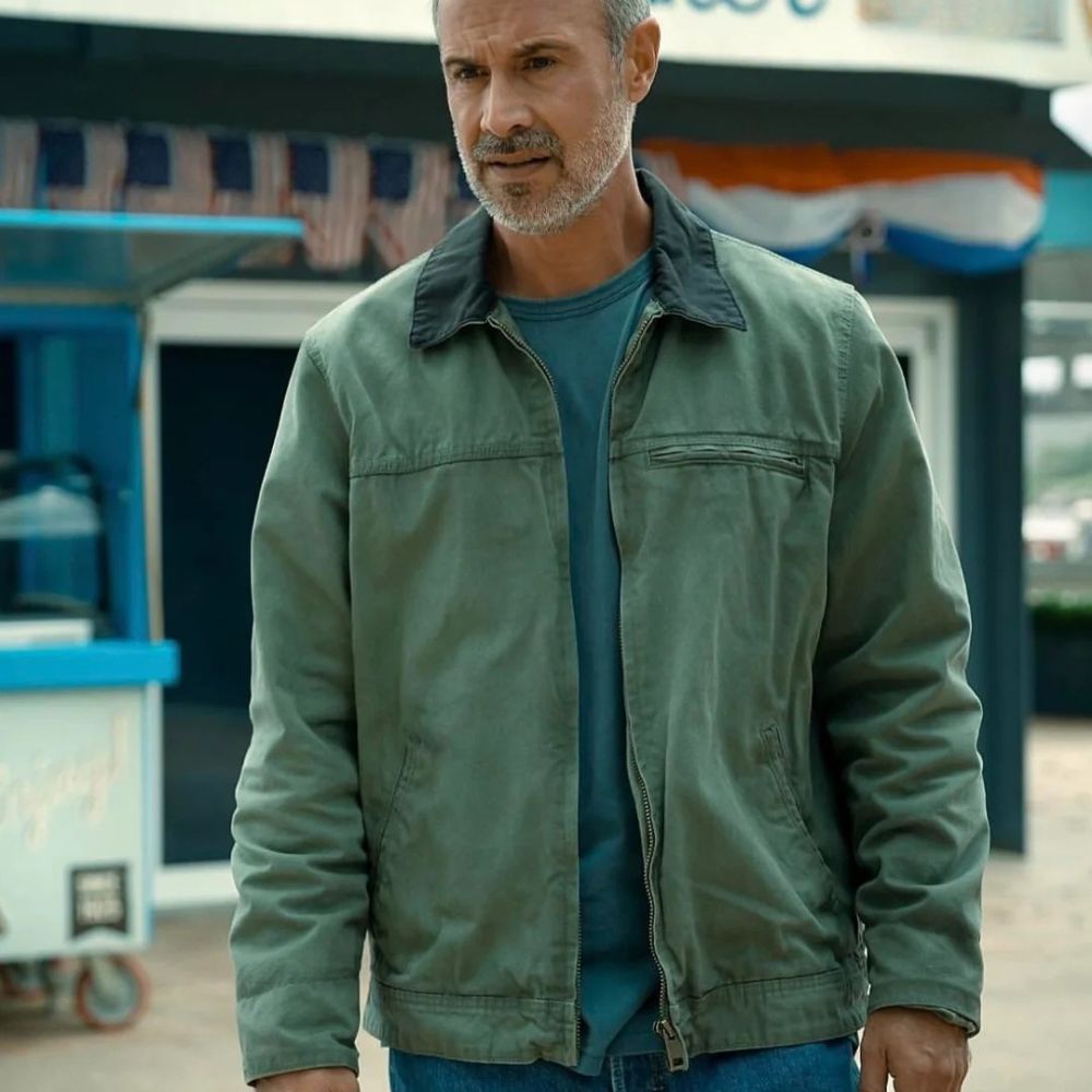 Ray Bronson  Last Summer Freddie Prinze Jr. Green Cotton Jacket - Character Front Posture View