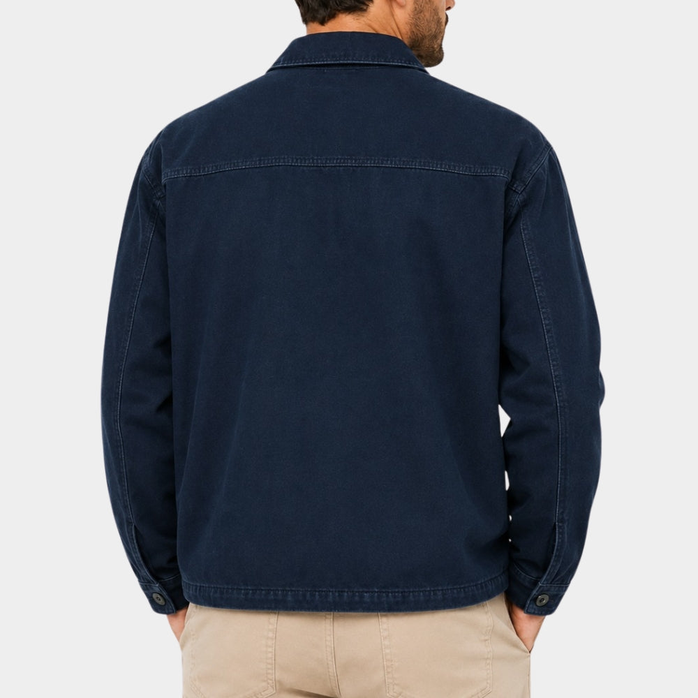 Reacher Alan Ritchson Blue Cotton Jacket