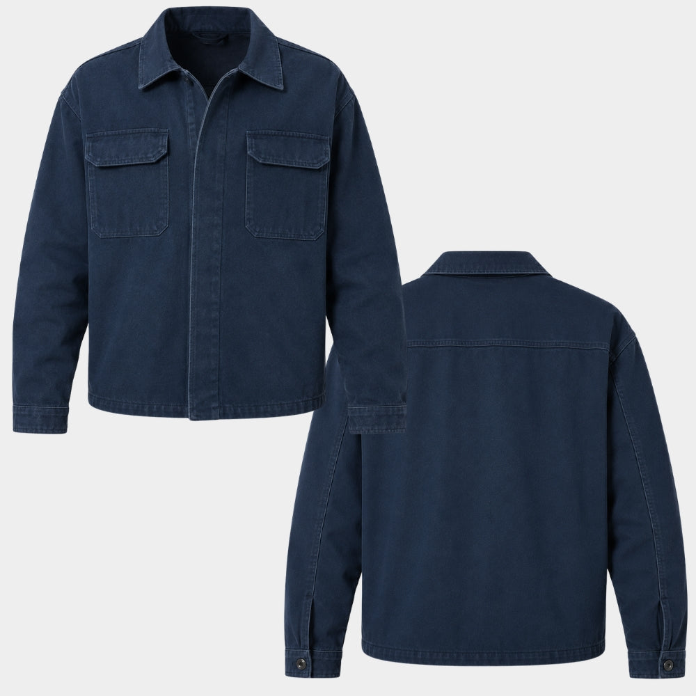Reacher Alan Ritchson Blue Cotton Jacket