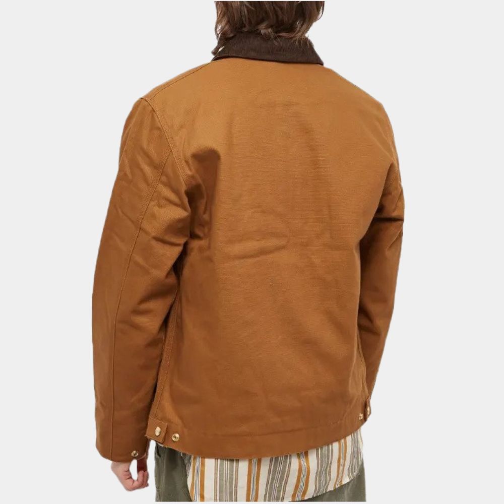 Reacher Alan Ritchson Brown Cotton Cruiser Jacket - Back View