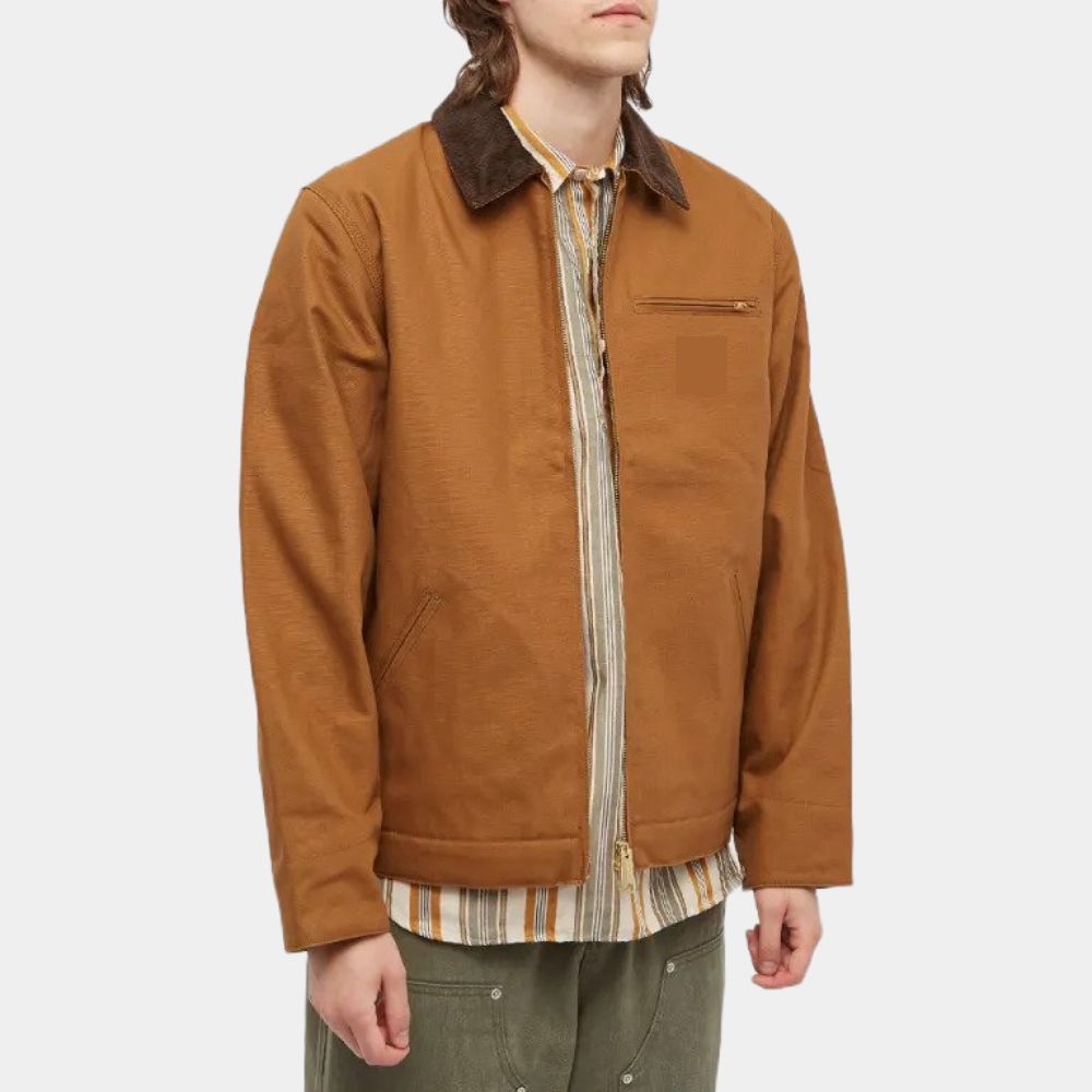 Reacher Alan Ritchson Brown Cotton Cruiser Jacket - Front Posture View
