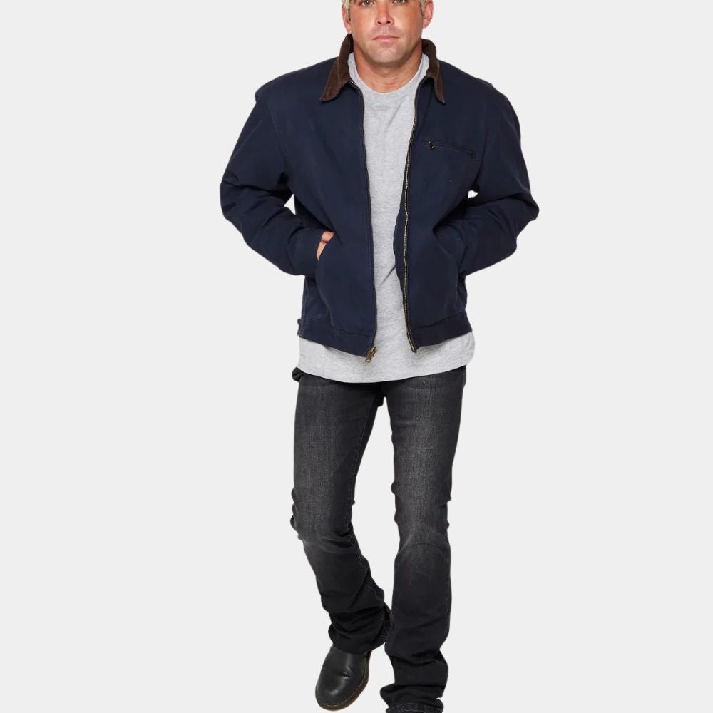 Reacher Season 3 Jack Reacher Blue Cotton Jacket - Character Front View